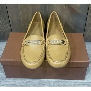 Coach Olympia Cross Grain Loafers Light Saddle Womens Size 9M Driver Shoes